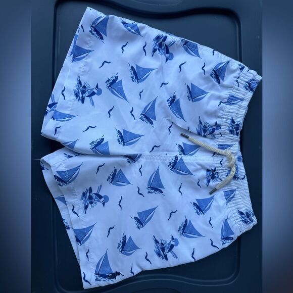 POLO RALPH LAUREN Traveler Polo Bear Swim Trunk Boys Size 7 Blue White - Picture 13 of 17